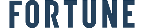 FORTUNE logo in bold blue on white background, reflecting Happy V’s modern brand image.